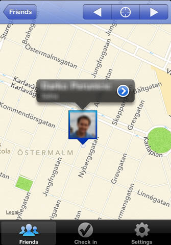 Google Latitude app that shows location of your friend on a map